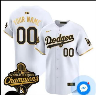 Men's Los Angeles Dodgers Active Player Custom White 2025 World Series Champions Patch Home Limited Stitched Baseball Jersey 1 Men's Los Angeles Dodgers Active Player Custom White 2025 World Series Champions Patch Home Limited Stitched Baseball Jersey 1