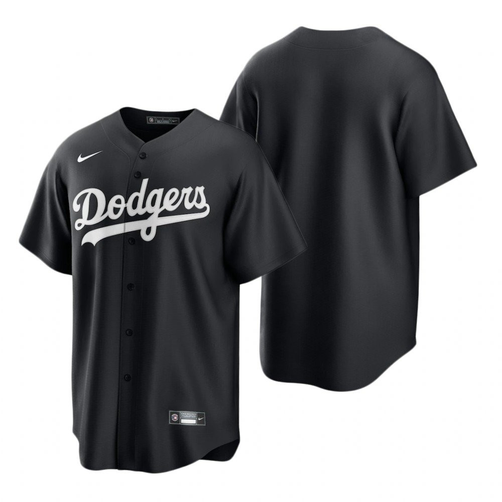 Men's Los Angeles Dodgers All Black Cool Base Jersey