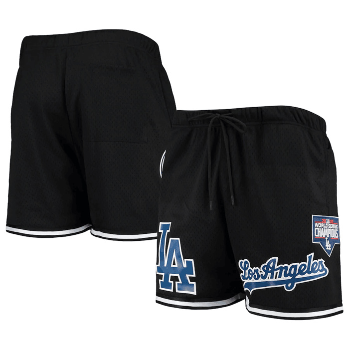 Men's Los Angeles Dodgers Black Team Logo Mesh Shorts Men's Los Angeles Dodgers Black Team Logo Mesh Shorts