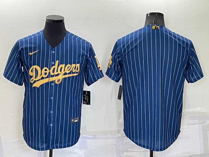 Men's Los Angeles Dodgers Blank Navy Gold Cool Base Stitched Baseball Jersey