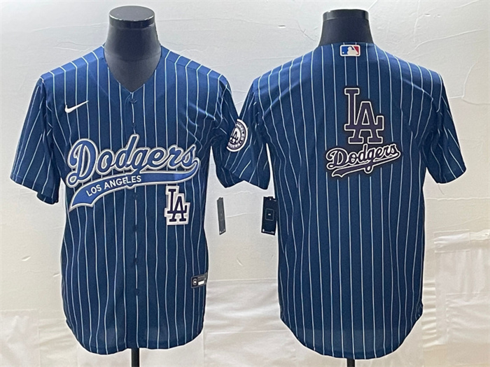 Men's Los Angeles Dodgers Blue Team Big Logo With Patch Cool Base Stitched Baseball Jerseys