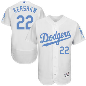 Men's Los Angeles Dodgers Clayton Kershaw Majestic White Father's Day FlexBase Jersey