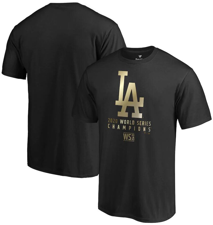 Men's Los Angeles Dodgers Fanatics Branded Black 2020 World Series Champions Parade T-Shirt Men's Los Angeles Dodgers Fanatics Branded Black 2020 World Series Champions Parade T-Shirt