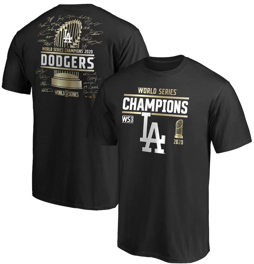 Men's Los Angeles Dodgers Fanatics Branded Black 2020 World Series Champions Signature Roster Big & Tall T-Shirt Men's Los Angeles Dodgers Fanatics Branded Black 2020 World Series Champions Signature Roster Big & Tall T-Shirt