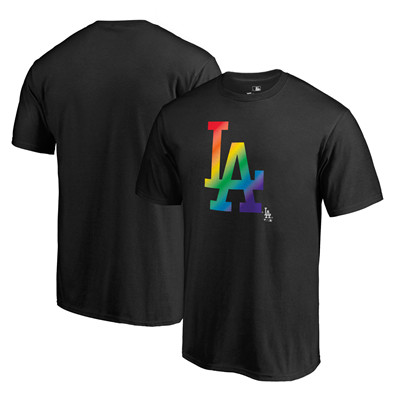 Men's Los Angeles Dodgers Fanatics Branded Pride Black T-Shirt Men's Los Angeles Dodgers Fanatics Branded Pride Black T-Shirt