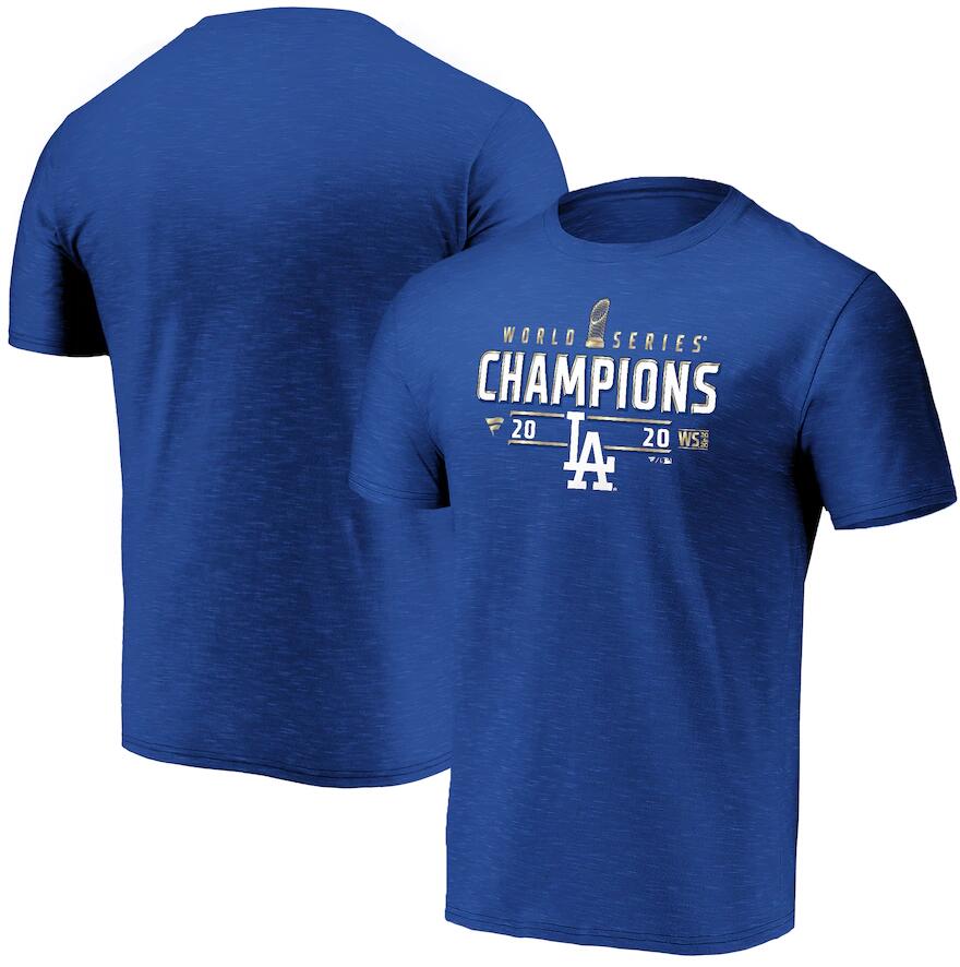 Men's Los Angeles Dodgers Fanatics Branded Royal 2020 World Series Champions Locker Room Space Dye T-Shirt Men's Los Angeles Dodgers Fanatics Branded Royal 2020 World Series Champions Locker Room Space Dye T-Shirt