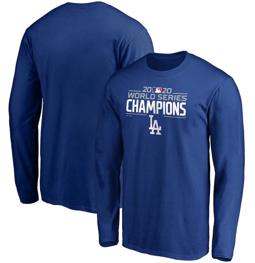 Men's Los Angeles Dodgers Fanatics Branded Royal 2020 World Series Champions Logo Long Sleeve T-Shirt Men's Los Angeles Dodgers Fanatics Branded Royal 2020 World Series Champions Logo Long Sleeve T-Shirt