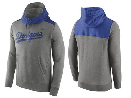 Men's Los Angeles Dodgers Nike Gray Cooperstown Collection Hybrid Pullover Hoodie Men's Los Angeles Dodgers Nike Gray Cooperstown Collection Hybrid Pullover Hoodie