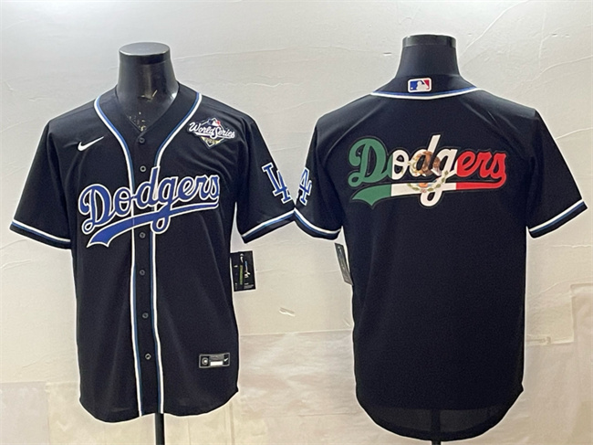 Men's Los Angeles Dodgers Team Big Logo Black Fashion 2025 World Series Cool Base Stitched Baseball Jersey 001 Men's Los Angeles Dodgers Team Big Logo Black Fashion 2025 World Series Cool Base Stitched Baseball Jersey 001