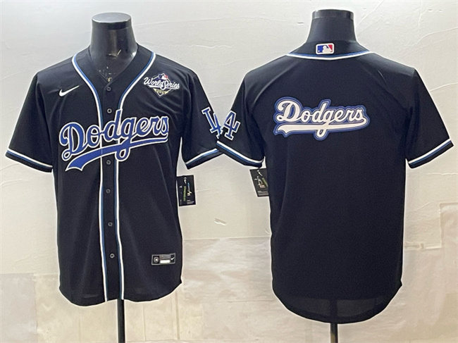 Men's Los Angeles Dodgers Team Big Logo Black Fashion 2025 World Series Cool Base Stitched Baseball Jersey 002 Men's Los Angeles Dodgers Team Big Logo Black Fashion 2025 World Series Cool Base Stitched Baseball Jersey 002
