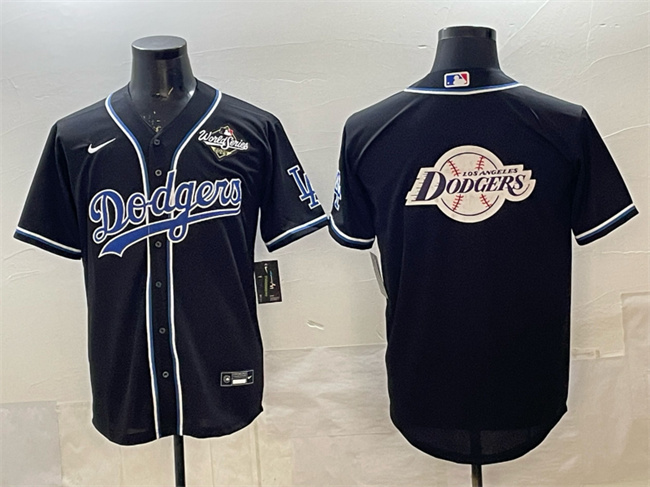 Men's Los Angeles Dodgers Team Big Logo Black Fashion 2025 World Series Cool Base Stitched Baseball Jersey 003 Men's Los Angeles Dodgers Team Big Logo Black Fashion 2025 World Series Cool Base Stitched Baseball Jersey 003