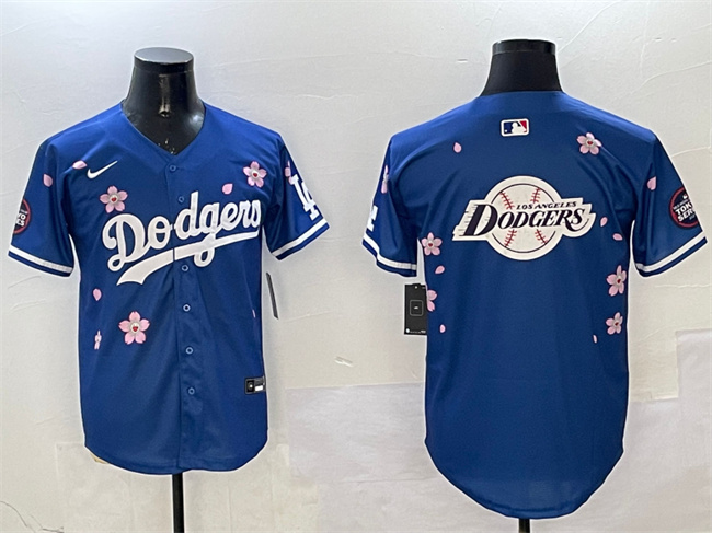 Men's Los Angeles Dodgers Team Big Logo Royal 2025 Tokyo Series Limited Stitched Baseball Jersey