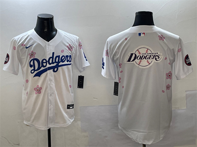 Men's Los Angeles Dodgers Team Big Logo White 2025 Tokyo Series Limited Stitched Baseball Jersey 1