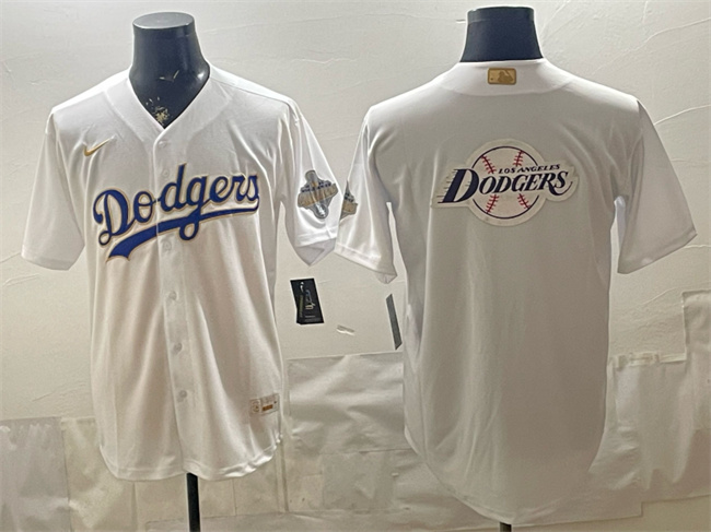Men's Los Angeles Dodgers Team Big Logo White 2026 Gold Collection Stadium Stitched Baseball Jersey 003
