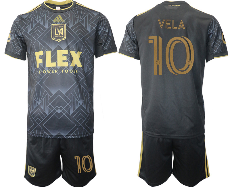Men's Los Angeles Football Club #10 Vela Black Soccer Jersey Suit Men's Los Angeles Football Club #10 Vela Black Soccer Jersey Suit