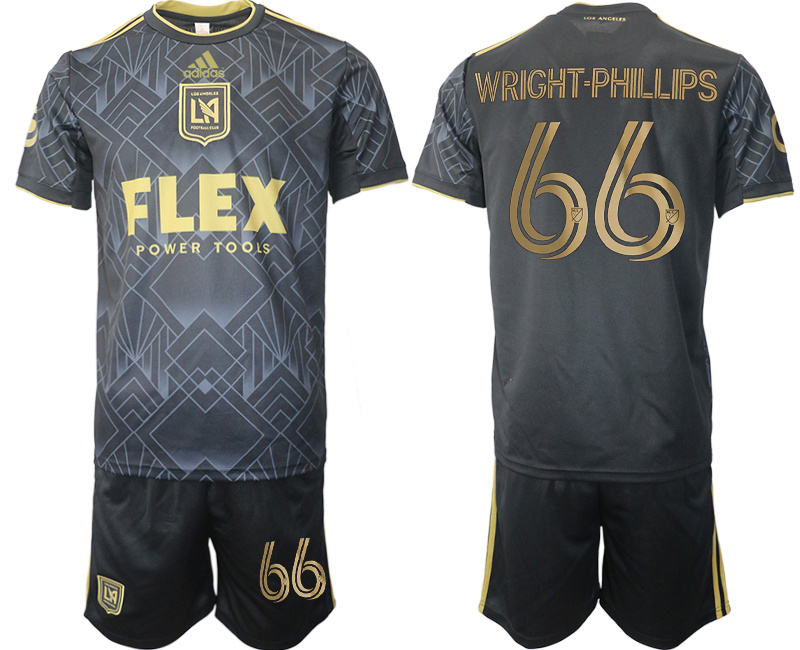 Men's Los Angeles Football Club #66 Wright-Phillips Black Soccer Jersey Suit Men's Los Angeles Football Club #66 Wright-Phillips Black Soccer Jersey Suit