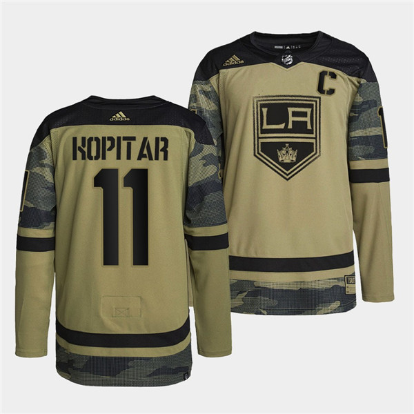 Men's Los Angeles Kings #11 Anze Kopitar 2022 Camo Military Appreciation Night Stitched Jersey Men's Los Angeles Kings #11 Anze Kopitar 2022 Camo Military Appreciation Night Stitched Jersey