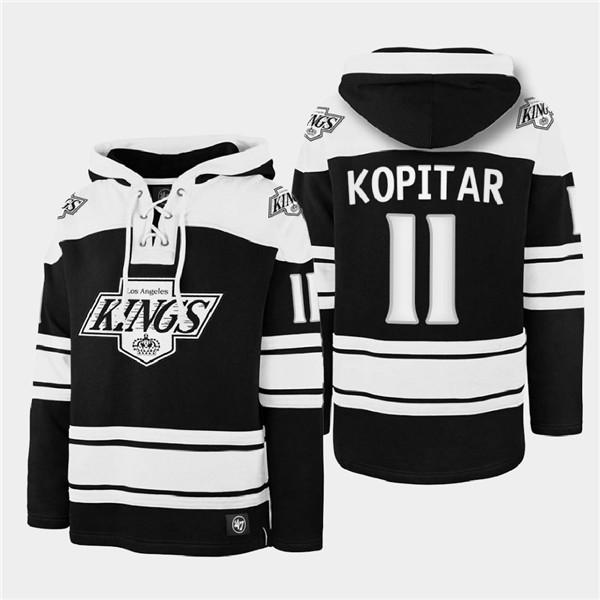 Men's Los Angeles Kings #11 Anze Kopitar Black Ageless Must-Have Lace-Up Pullover Hoodie Men's Los Angeles Kings #11 Anze Kopitar Black Ageless Must-Have Lace-Up Pullover Hoodie