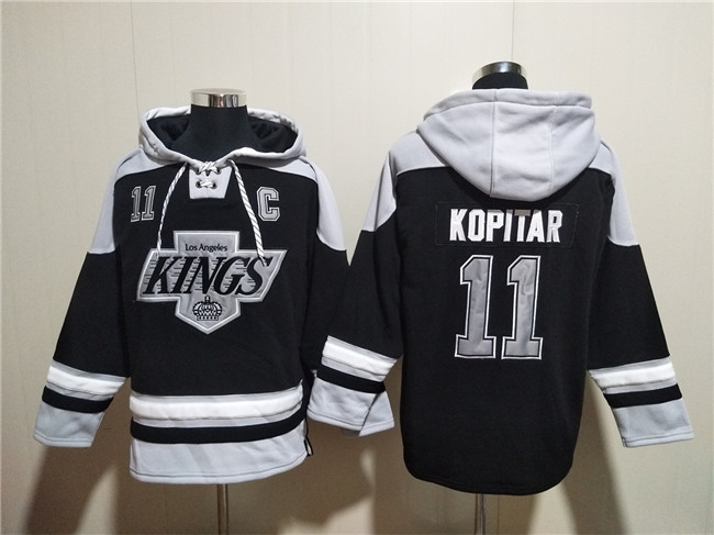 Men's Los Angeles Kings #11 Anze Kopitar Black Ageless Must-Have Lace-Up Pullover Hoodie Men's Los Angeles Kings #11 Anze Kopitar Black Ageless Must-Have Lace-Up Pullover Hoodie