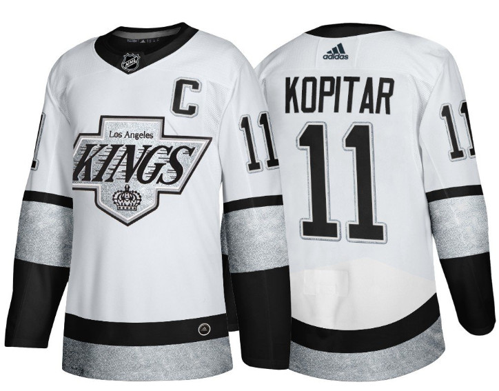 Men's Los Angeles Kings #11 Anze Kopitar White Throwback Stitched Jersey Men's Los Angeles Kings #11 Anze Kopitar White Throwback Stitched Jersey