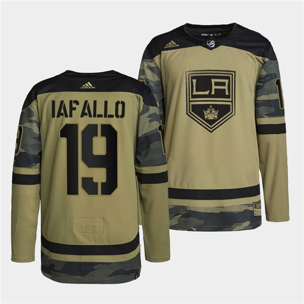 Men's Los Angeles Kings #19 Alex Iafallo 2022 Camo Military Appreciation Night Stitched Jersey Men's Los Angeles Kings #19 Alex Iafallo 2022 Camo Military Appreciation Night Stitched Jersey