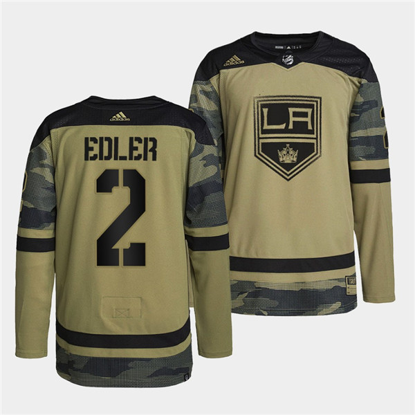 Men's Los Angeles Kings #2 Alexander Edler 2022 Camo Military Appreciation Night Stitched Jersey Men's Los Angeles Kings #2 Alexander Edler 2022 Camo Military Appreciation Night Stitched Jersey
