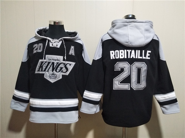 Men's Los Angeles Kings #20 Luc Robitaille Black Ageless Must-Have Lace-Up Pullover Hoodie Men's Los Angeles Kings #20 Luc Robitaille Black Ageless Must-Have Lace-Up Pullover Hoodie