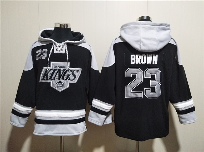 Men's Los Angeles Kings #23 Dustin Brown Black Ageless Must-Have Lace-Up Pullover Hoodie Men's Los Angeles Kings #23 Dustin Brown Black Ageless Must-Have Lace-Up Pullover Hoodie