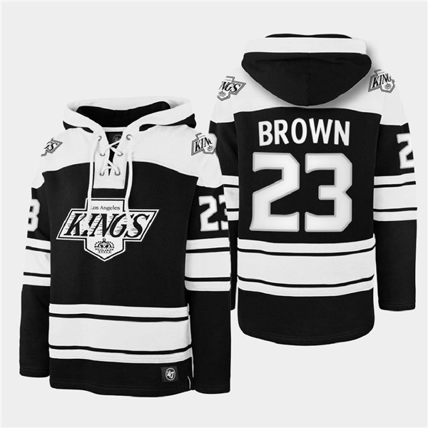 Men's Los Angeles Kings #23 Dustin Brown Black Ageless Must-Have Lace-Up Pullover Hoodie Men's Los Angeles Kings #23 Dustin Brown Black Ageless Must-Have Lace-Up Pullover Hoodie