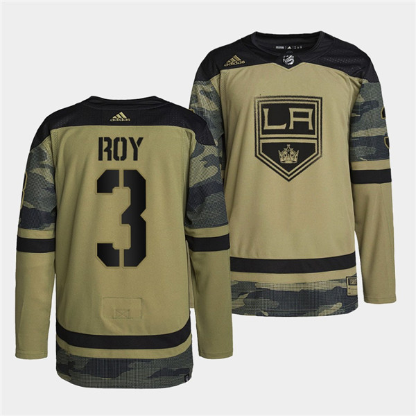 Men's Los Angeles Kings #3 Matt Roy 2022 Camo Military Appreciation Night Stitched Jersey Men's Los Angeles Kings #3 Matt Roy 2022 Camo Military Appreciation Night Stitched Jersey