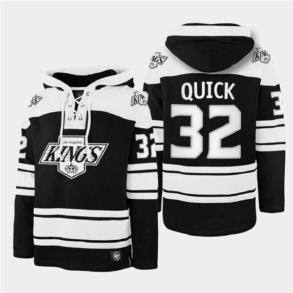 Men's Los Angeles Kings #32 Jonathan Quick Black Ageless Must-Have Lace-Up Pullover Hoodie Men's Los Angeles Kings #32 Jonathan Quick Black Ageless Must-Have Lace-Up Pullover Hoodie