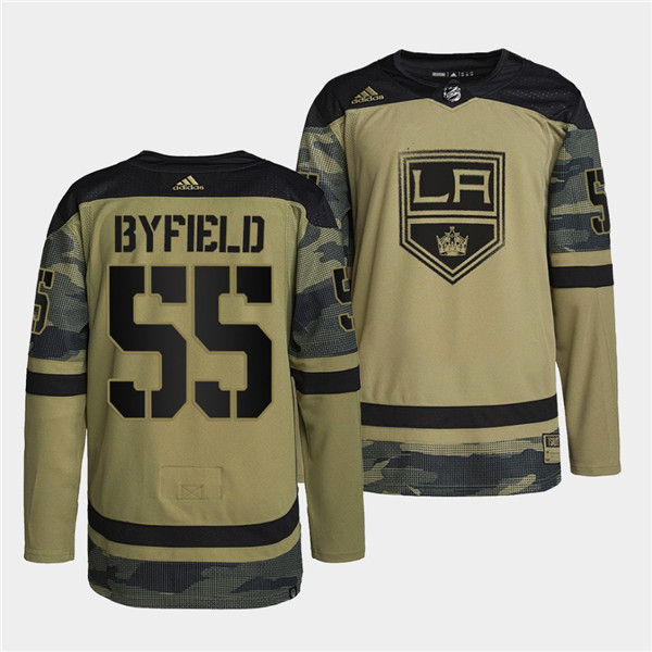 Men's Los Angeles Kings #55 Quinton Byfield 2022 Camo Military Appreciation Night Stitched Jersey Men's Los Angeles Kings #55 Quinton Byfield 2022 Camo Military Appreciation Night Stitched Jersey