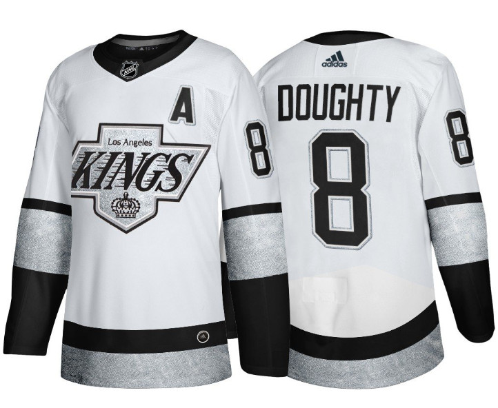 Men's Los Angeles Kings #8 Drew Doughty White Throwback Stitched Jersey Men's Los Angeles Kings #8 Drew Doughty White Throwback Stitched Jersey