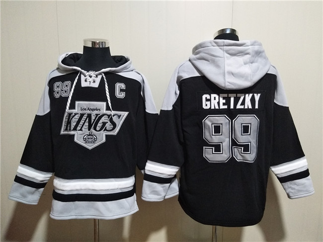 Men's Los Angeles Kings #99 Wayne Gretzky Black Ageless Must-Have Lace-Up Pullover Hoodie Men's Los Angeles Kings #99 Wayne Gretzky Black Ageless Must-Have Lace-Up Pullover Hoodie