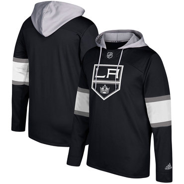 Men's Los Angeles Kings Adidas Black Silver Jersey Pullover Hoodie Men's Los Angeles Kings Adidas Black Silver Jersey Pullover Hoodie