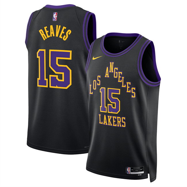 Men's Los Angeles Lakers #15 Austin Reaves Black 2025 26 City Edition Stitched Basketball Jersey Men's Los Angeles Lakers #15 Austin Reaves Black 2025 26 City Edition Stitched Basketball Jersey