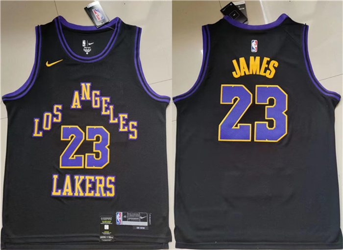 Men's Los Angeles Lakers #23 LeBron James Black Stitched Basketball Jersey Men's Los Angeles Lakers #23 LeBron James Black Stitched Basketball Jersey