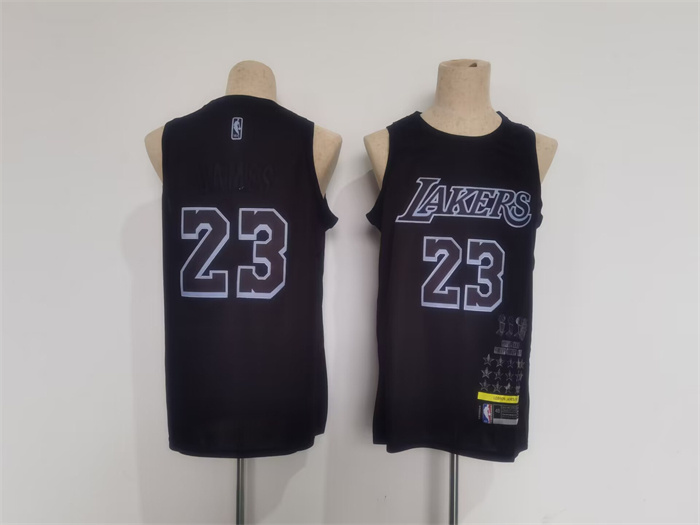 Men's Los Angeles Lakers #23 LeBron James Black Stitched Basketball Jersey Men's Los Angeles Lakers #23 LeBron James Black Stitched Basketball Jersey