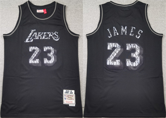 Men's Los Angeles Lakers #23 LeBron James Black Stitched Basketball Jersey1