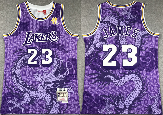 Men's Los Angeles Lakers #23 LeBron James Purple 2018-19 Throwback Basketball Jersey Men's Los Angeles Lakers #23 LeBron James Purple 2018-19 Throwback Basketball Jersey