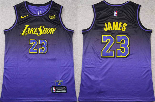 Men's Los Angeles Lakers #23 LeBron James Purple 2024 Stitched Basketball Jersey Men's Los Angeles Lakers #23 LeBron James Purple 2024 Stitched Basketball Jersey