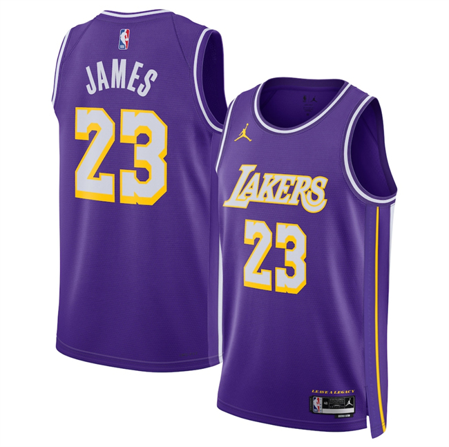 Men's Los Angeles Lakers #23 LeBron James Purple 2025 Statement Edition Stitched Basketball Jersey Men's Los Angeles Lakers #23 LeBron James Purple 2025 Statement Edition Stitched Basketball Jersey