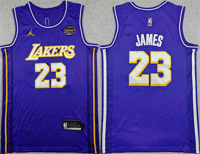 Men's Los Angeles Lakers #23 LeBron James Purple 2025 Stitched Basketball Jersey Men's Los Angeles Lakers #23 LeBron James Purple 2025 Stitched Basketball Jersey