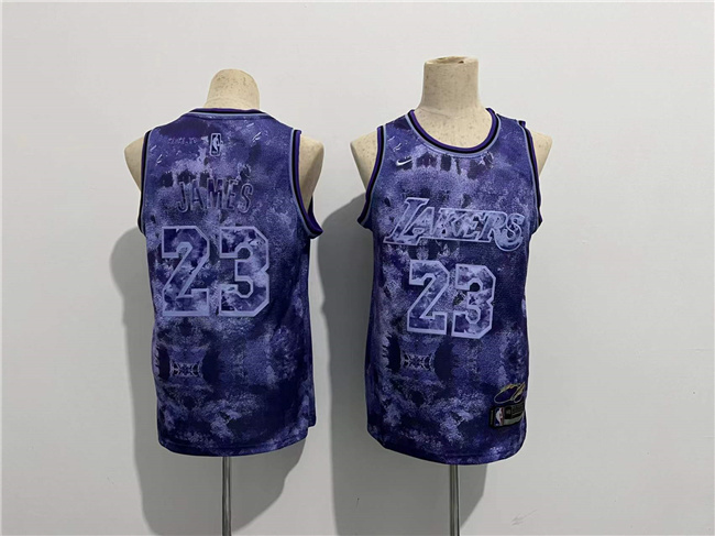 Men's Los Angeles Lakers #23 LeBron James Purple Stitched Basketball Jersey Men's Los Angeles Lakers #23 LeBron James Purple Stitched Basketball Jersey