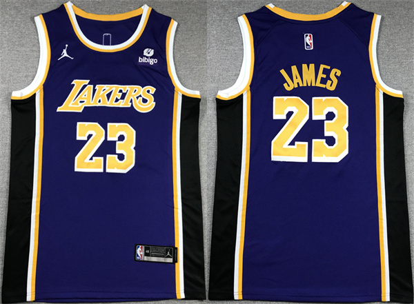 Men's Los Angeles Lakers #23 LeBron James Purple Stitched Basketball Jersey Men's Los Angeles Lakers #23 LeBron James Purple Stitched Basketball Jersey