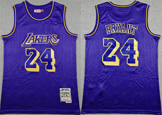 Men's Los Angeles Lakers #24 Kobe Bryant Purple Throwback Stitched Basketball Jersey Men's Los Angeles Lakers #24 Kobe Bryant Purple Throwback Stitched Basketball Jersey