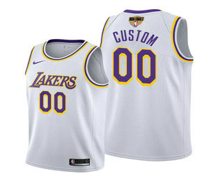 Men's Los Angeles Lakers 2020 White Customized Finals Bound Association Edition Stitched NBA Jersey Men's Los Angeles Lakers 2020 White Customized Finals Bound Association Edition Stitched NBA Jersey