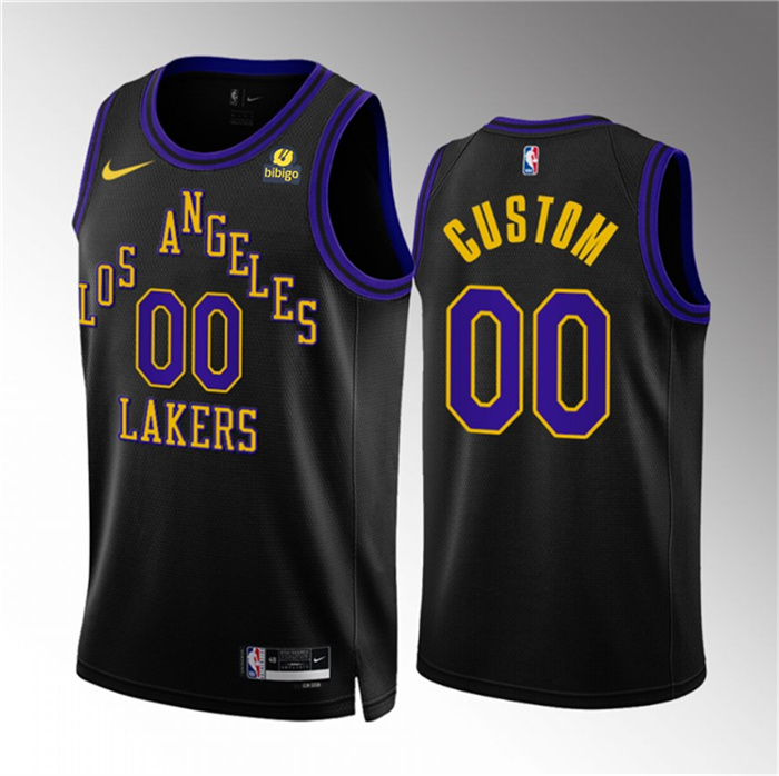 Men's Los Angeles Lakers Active Player Custom Black 2023 24 City Edition Stitched Basketball Jersey Men's Los Angeles Lakers Active Player Custom Black 2023 24 City Edition Stitched Basketball Jersey