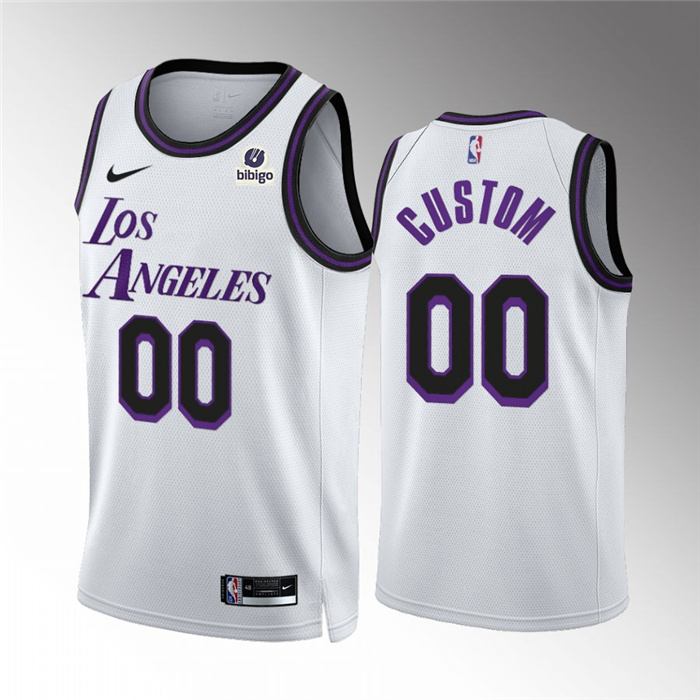 Men's Los Angeles Lakers Active Player Custom White City Edition Stitched Basketball Jersey Men's Los Angeles Lakers Active Player Custom White City Edition Stitched Basketball Jersey