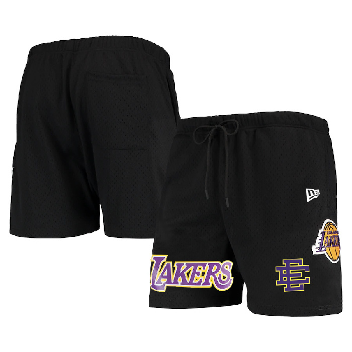 Men's Los Angeles Lakers Black Shorts 001 Men's Los Angeles Lakers Black Shorts 001
